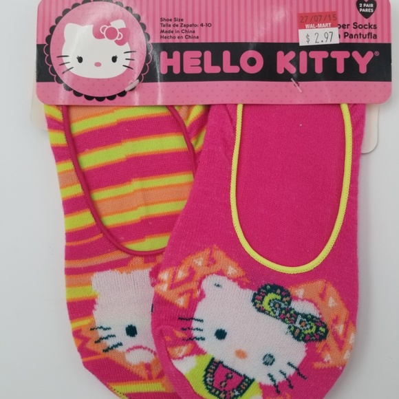 Lot of 4- Hello Kitty Women's Slipper Socks 2 Pair Packs. (Shoe Size 4-10) New - Picture 8 of 13